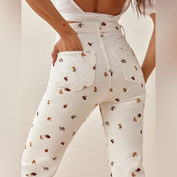 Reformation Cynthia Fruitloops High Rise Straight Jeans - Picture 7 of 14